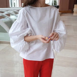 O Neck Solid Blusas Female
