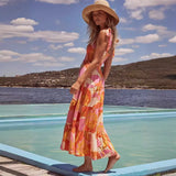 Fongt High-End 2025 Spring And Summer Women's New Sexy Print Slinged Dopamine Wearing Dress Women