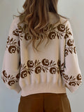 Fongt And Winter New Half-High Collar Fashion Loose Embroidered Knitted Shirt Sweater Woman
