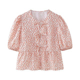 Fongt 2025 New Women's Leopard Print Short-Sleeved Shirt