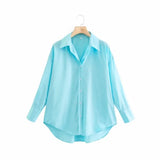 Women Turndown Collar Yellow Loose Blouse Female Long Sleeve Shirt Casual Lady Tops Blusas