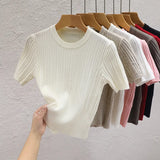 Fongt Sweater Woman 2025 Spring And Summer New T-Shirt High-End Design Sense With Knitted Shirt Pure Desire