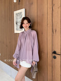 Fongt Xixi 2025 Autumn White Label Thin Temperament Elegant With Chiffon Top Long-Sleeved Shirt 89552