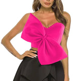 Fongt Bow Wrapped In Bras And Shoulders With Short Shirt Women Women Tops Direct Selling