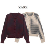 Fongt Homemade New Women's Classic Fashion Striped Knitted Coat 1509104