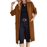 Fongt Women's New Autumn And Winter Fashion Women's Long Hair To Open The Jacket