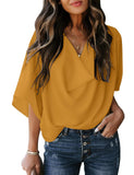 Summer V-neck Loose Half Sleeve