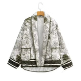 Fongt Women's Clothing Explosion Hit 6-Color Printed Cotton Jacket Fashionable