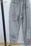 Letter Cotton Pants Women 2023 Spring Autumn Drawstring Sprot Pants Trousers Casual Classic Streetwear Sweatpants