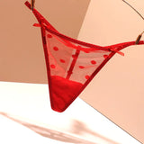 Fongt Transparent Thong Lady Sexy Double Bow 2025 New One-Line Hot Low-Waisted Trousers