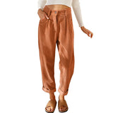 Autumn High Waist Casual Solid Color Corduroy