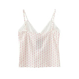 Women Heart Print Camis V Neck Lace Patchwork Sweet Slim 2023 Spring Fashion Ladies Sexy Crop Tops Casual Girls Y2K Top Cute-Outfit