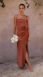 Fongt And Summer 2026 Women's Fashion New Solid Color Open-Fork Sling Dress Women