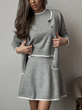 Fongt Spring/Autumn Festival New Women's Clothing Small Aroma Style Knitted Shirt Three-Piece Dress