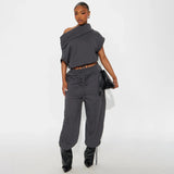 Fongt New Linen Chest With Lantern Sleeves In The Spring And Summer High-Waisted Long-Character Half Skirt Loose