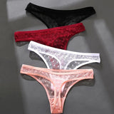 Transparent Lace G-String Sexy Panties Women Underwear Pantys Low-Waist Female Underpants Mesh Perspective Briefs