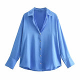 Fongt Women's Clothing In Autumn 2025 20 Color Buff Silk Densate V Collar Long-Sleeved Striped Vertical Shirt