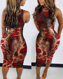 Slim O Neck Midi Bodycon