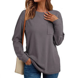Fongt Women's Long-Sleeved Top Loose Autumn Winter De Velvet Casual Collar Jersey