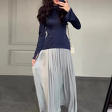 Fongt Fashion Style In The Autumn Of 2025, Two Long Dresses For The Design Of The Belt