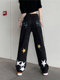 Washed Star Patched Boyfriend Jeans-Outfit