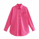 Fongt And Summer 2025 New Ins14 Color Pocket Dress Women's Basic Long-Sleeved Shirt