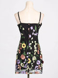 Fongt 2025 New Temperament Elegant Three-Dimensional Flower Mesh Splicing Heavy Industry Embroidery Sling Dress