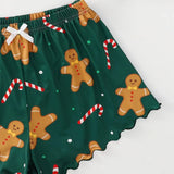 Fongt Sleeveless Gingerbread Man Sling Vest Milk Silk Home Clothing Pajamas Female Autumn Summer Suit-Outfit