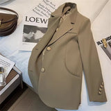 Fongt Suit Jacket Female GJ Sense Spring Autumn 2024 New Korean Version Fashion In The Long Small Suit Woman-Outfit