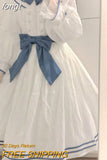 Dresses Women Sailor Collar Kawaii Clothes Girlish Preppy Design Sweet Japanese Stylish Panelled Personal Gentle