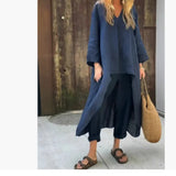 Fongt Explosion Of Women's Summer Pocket V-Neck 2 Sets Of Solid Color Loose Women's Clothing