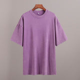 Fongt Old Short-Sleeved T-Shirt 2025 Summer Relaxation Leisure Collar Water Washing Hair Short-Sleeved T-Shirt