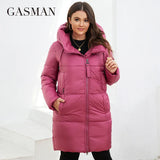 Women's Winter Down Jacket Plus Size Long Classic Design Zipper Pocket Women Coat Leisure Parkas