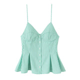 Fongt Slings Sexy Dew Single-Dripple Broad-Folded Skirt-Up Short-Form Women's Vest 2178083