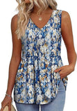 Fongt New Women's Vest Flowing Lotus Leaf Side Top Women's Elegant Sleeveless V-Neck Doll Vest