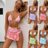 Fongt Tie-Dye Outside Single Swimsuit Bikini 2023 New Swimsuit Women's Split Swimsuit Burst Swimsuit B171-Outfit