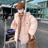 Pink Cotton-Padded Jacket Down Cotton Jacket Female Winter 2024 New Short Student Cotton-Padded Jacket Korean Version Add Thick Bread Coat-Outfit