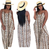 Fongt New Women's Casual Loose Print Cotton Slip Dress-Outfit