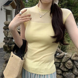 Tulle Spliced Sleeveless Sweater Women's Summer 2024 New Style Slim And Gentle Blouse With Thin