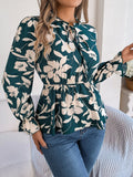 Fongt Shooting 2025 Autumn And Winter New Leisure Flowers With Long-Sleeved Chiffon Shirt Women's Clothing