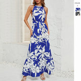 Fongt Shooting Women's Summer New Fashion Print Round Collar Sexy Dress Dress Woman
