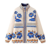 Fongt Women's Clothing 2025 Spring New Casual Loose Positioning Printing Cotton Coat Top