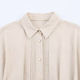 Fongt Homemade New Women's Dress With Belt Linen-Blend Mixed Muffled Dress 8372105