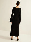 Fongt Women's Fashion Fashion Style Commuting Style V-Neck Knitted Dress For Autumn/Winter 2025