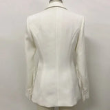 QUALITY 2023 Newest Designer Blazer Women's Slit Sleeve Lace Embellished Single Button Blazer