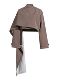 Fongt Personality Suit Jacket Female 2024 Summer New Long Sleeve Short Jacket Advanced Sense Shawl Style Small Suit-Outfit
