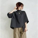 Fongt And South Korea In The Spring And Summer New Temperament Loose Sleeve Top + Loose Broad Leg Pants Two Sets Of Women