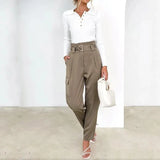 Fongt 2023 New Fashion Solid Color Polo Collar Slim Top Casual Harron Suit Suit-Outfit