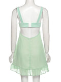 Green Frill Mini Dress-Outfit