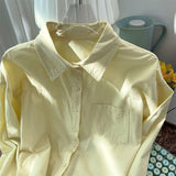 Fongt Gentle Wind Loose Soft Milk Powder Folded Chic Small White Shirt Women's Spring Casual Top